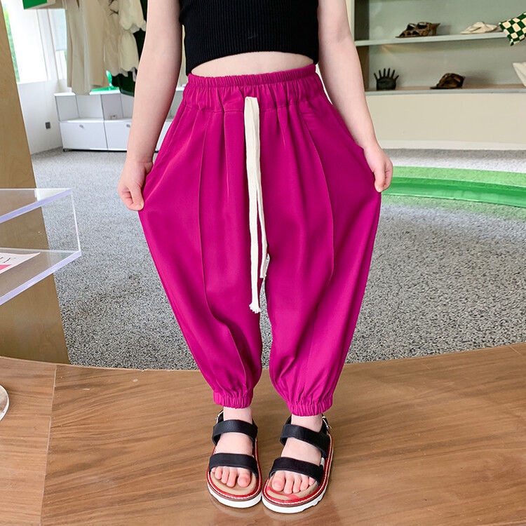 [Babycat] Hàng Có Sẵn Quần Dài Dáng Rộng Phong Cách Hàn Quốc Nhật Bản Mỏng Phong Cách Hàn Quốc Mùa Hè 2022 Chống Muỗi Phong Cách Hàn Quốc Dành Cho Bé Gái