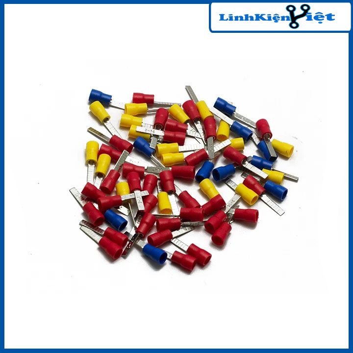 Đầu cốt dẹt bọc nhựa DBV1.25-14, DBV2-14 đủ màu