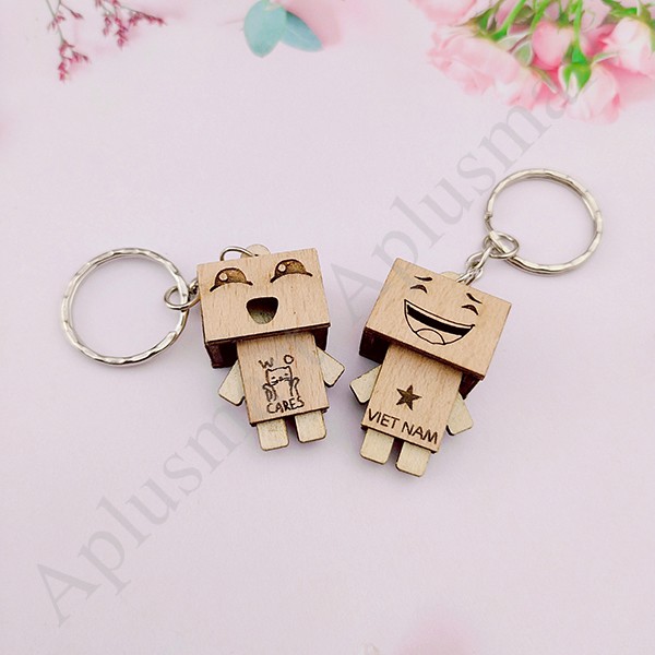 Combo 2 Móc khóa gỗ Danbo ✅ FREESHIP 🚛 Móc khóa gỗ Danbo - Aplusmart