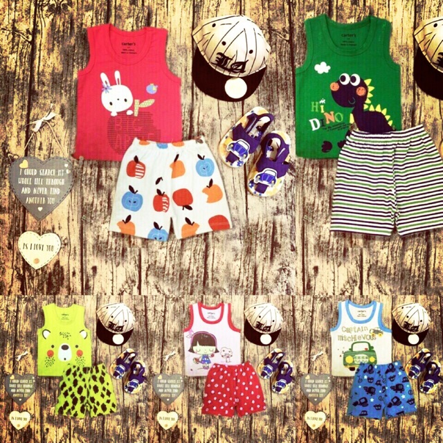 Set 2 bộ sát nách bé trai/gái