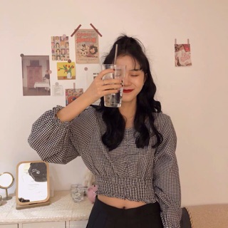 [Siêu nữ tính] Áo caro kiểu :-bye :-bye :-bye :-bye