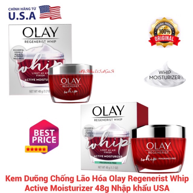 Kem Dưỡng Chống Lão Hóa Olay Regenerist Whip Active Moisturizer 48g Nhập khẩu USA