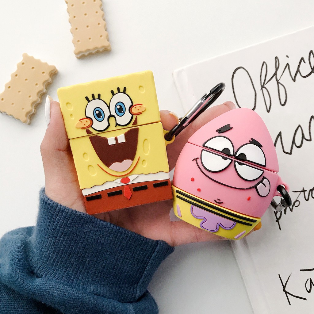 Spongebob Patrick Airpods 1/2 case cute cartoon wireless bluetooth headsets soft silicone protective cover
