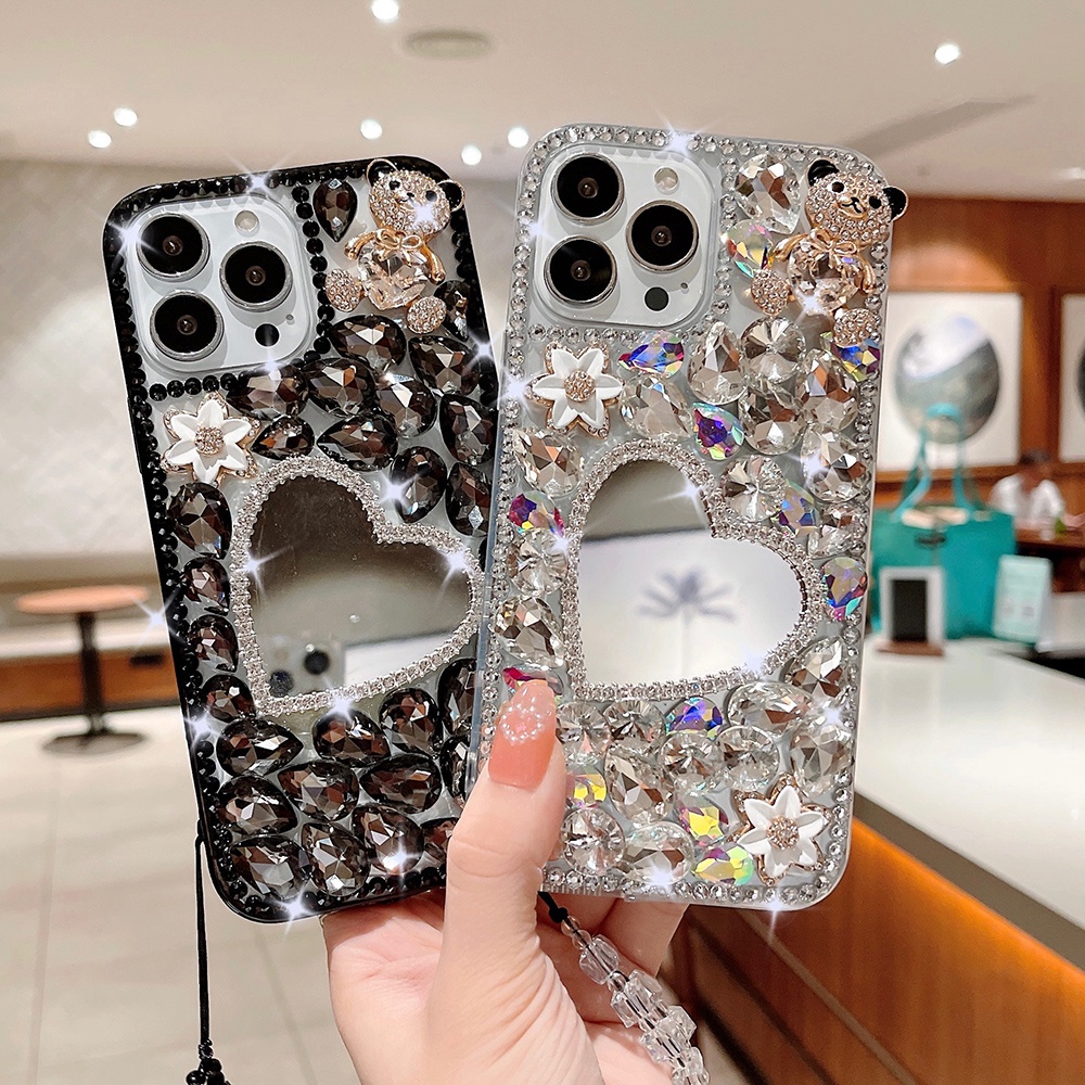 Ốp Điện Thoại Đính Đá Lấp Lánh Cho iphone 14 plus 15 14 pro max xr x xs max ip 11 12 13 pro max 7 8 plus se 2020