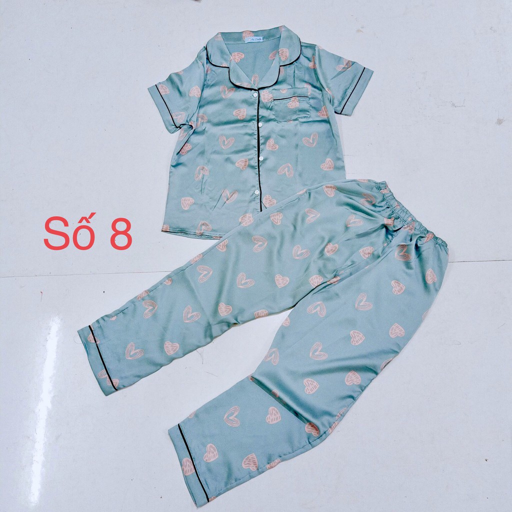 Đồ ngủ Lụa Satin Pijama tay ngắn - quần dài - Nhiều Mẫu | BigBuy360 - bigbuy360.vn
