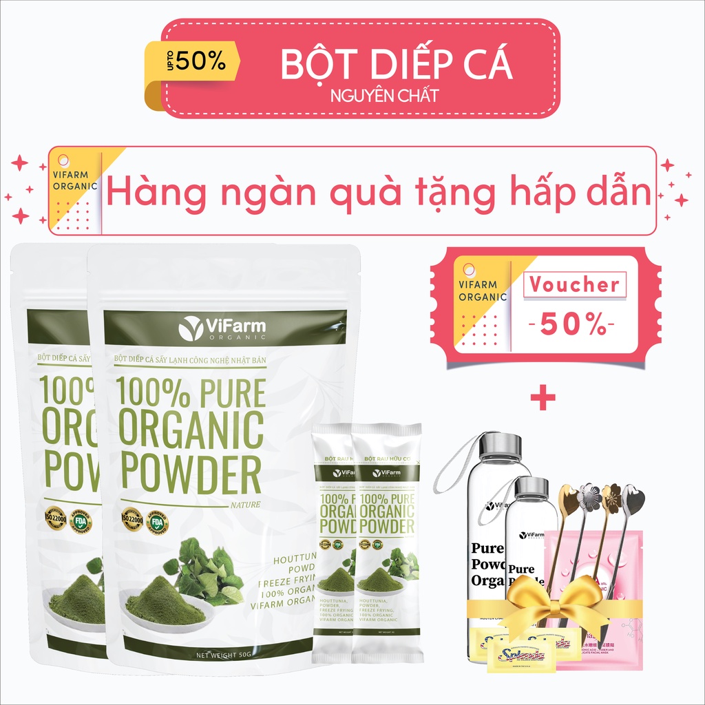 Bột Diếp Cá Nguyên Chất 100% ViFarm 50Gram
