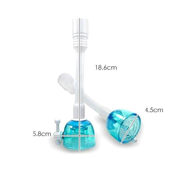 Đầu Vòi Nước Trong Suốt Dài Tăng Áp Tiết Kiệm Nước Xoay 360 Độ