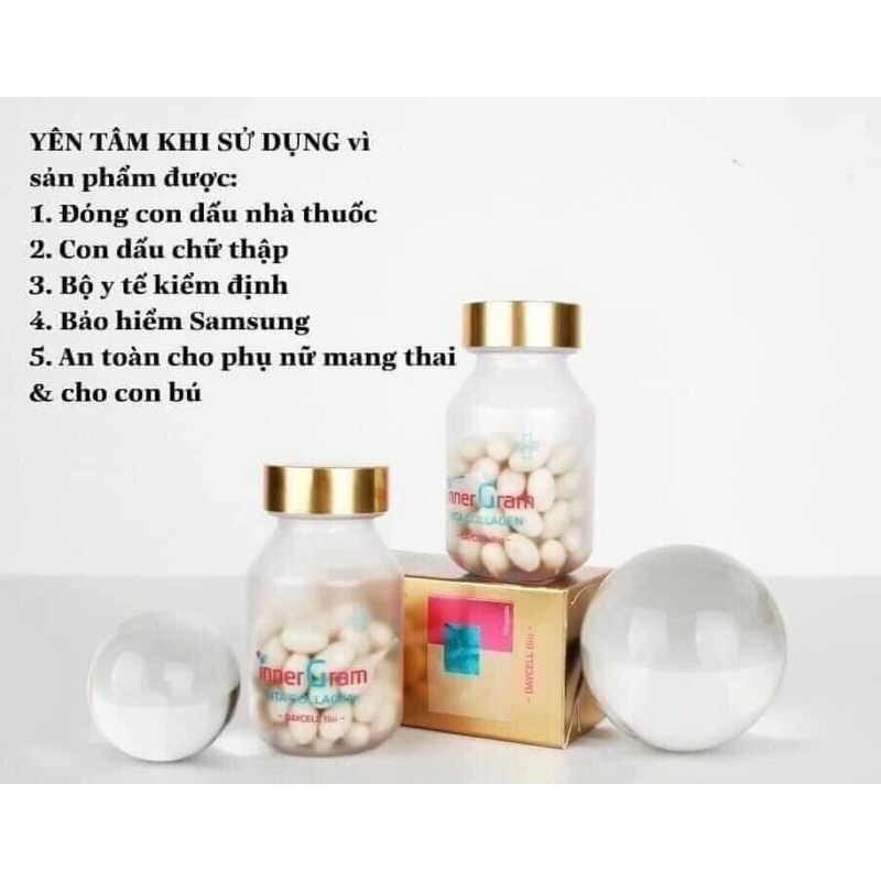 Vien uông trắng da cấp nước inner gram vita collagen daycell