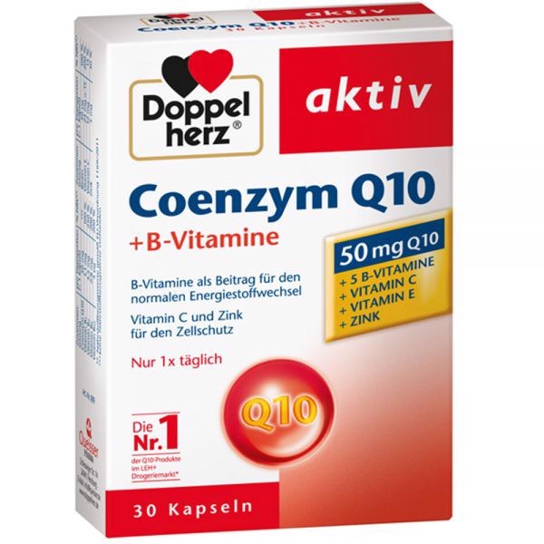 [Chính hãng] Viên uống bổ tim mạch, điều hòa huyết áp Doppelherz Aktiv Coenzyme Q10 - Hộp 30 viên