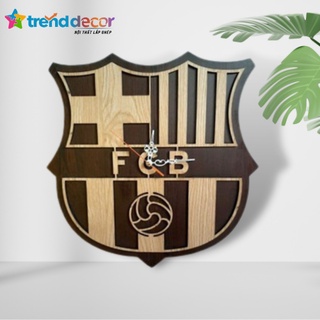 ĐỒNG HỒ GỖ TREO TƯỜNG LOGO BÓNG ĐÁ FCB Trenddecor