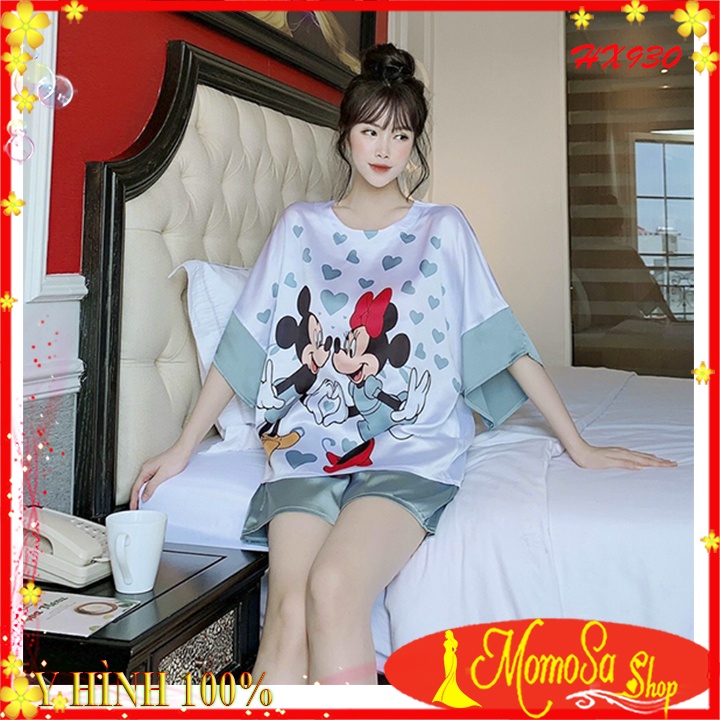 Đồ Bộ Nữ Pijama Mặc Nhà ❤️Freeship❤️ Đồ Bộ Cộc Tay Lụa Satin Đẹp Mặc Ngủ Mềm Mịn MOMOSA Shop