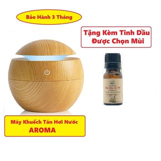 Máy xông tinh dầu vân gỗ tặng kèm tinh dầu 10ml