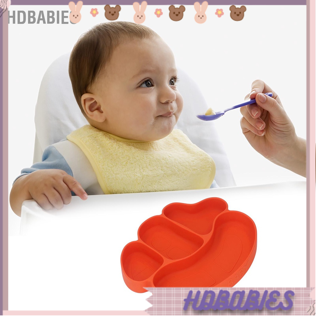 HDbabies Đĩa hút cho bé Thức ăn cấp silicone chia nhỏ có nắp đậy dành trẻ sơ sinh #1