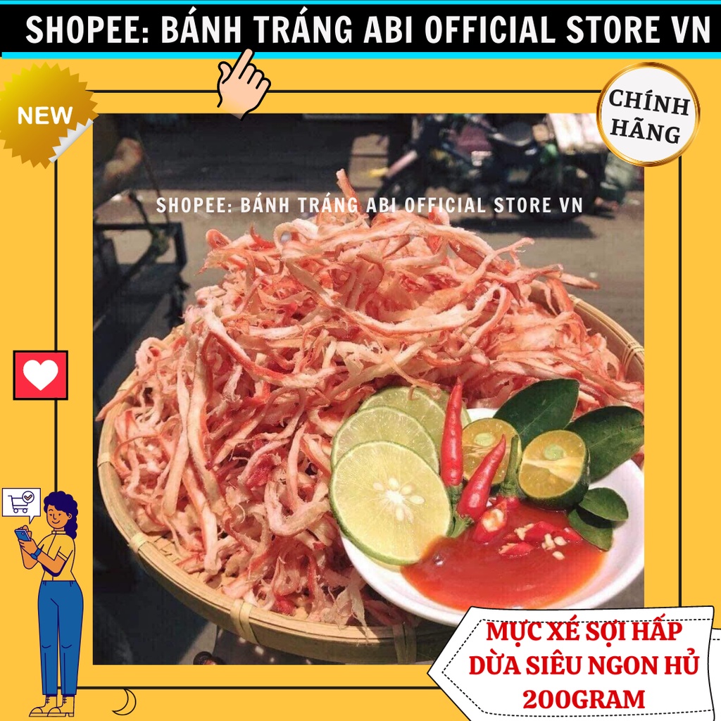 200G MỰC HẤP NƯỚC DỪA XÉ SỢI HỦ PET SIÊU NGON