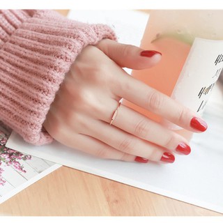 Nhẫn Nữ Màu Vàng Hồng Kiểu Mảnh Đơn Giản Titan Không Đen Không Ngứa Bilyshop TT 2261