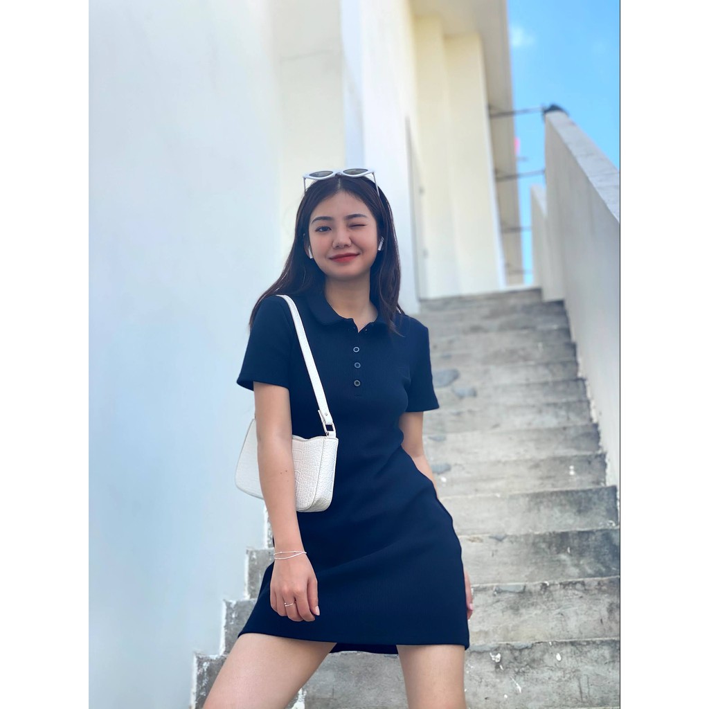 Anniegals - Đầm polo màu xanh dương - Navy Polo Dress