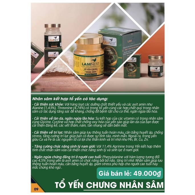 Yến sào khánh hoà 30% Lamnest 48k/1 hủ