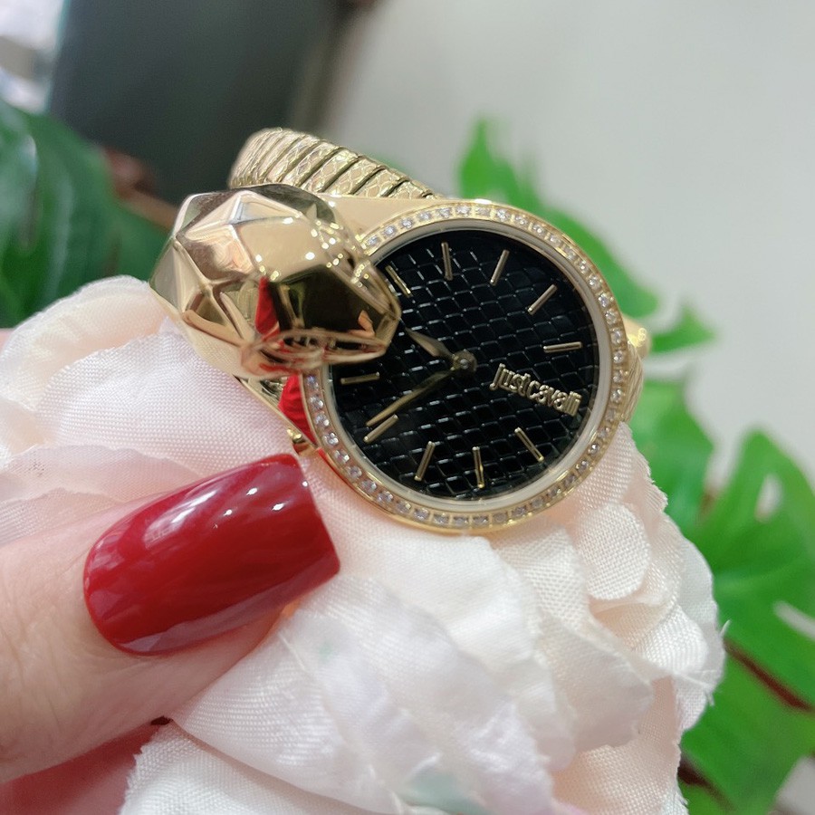 Đồng hồ nữ JCL hình rắn mặt tròn 2 vòng siêu cấp sang trọng Full Box