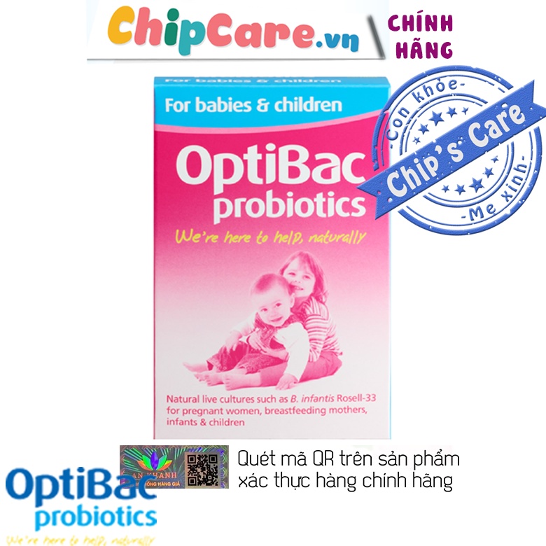 Men vi sinh Optibac Hồng cho bà bầu, trẻ sơ sinh