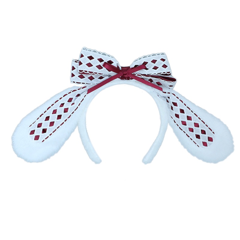 Băng Đô Cài Tóc Hình Thỏ Bông Phong Cách Lolita Đáng Yêu Cho Bé Gái