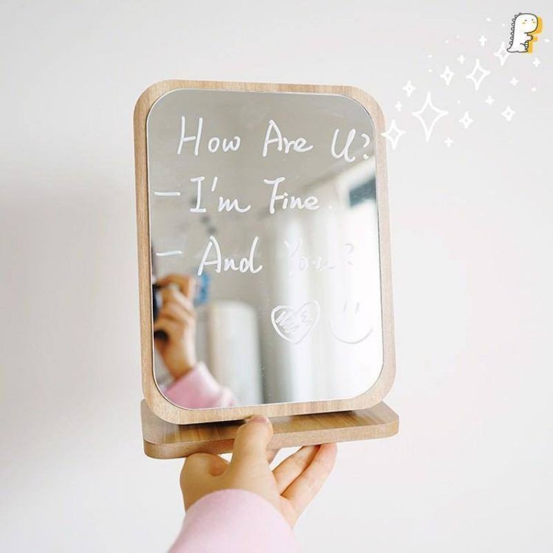 Gương gỗ để bàn - Gương gỗ nhỏ - Gương mini để bàn - Gương siêu xinh