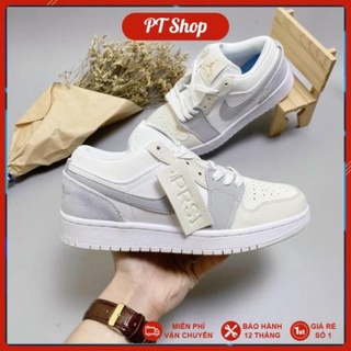 Giày Thể Thao Jordan Paris low Full phụ kiện, Giầy Jd1 xám xanh trắng thấp hót trend