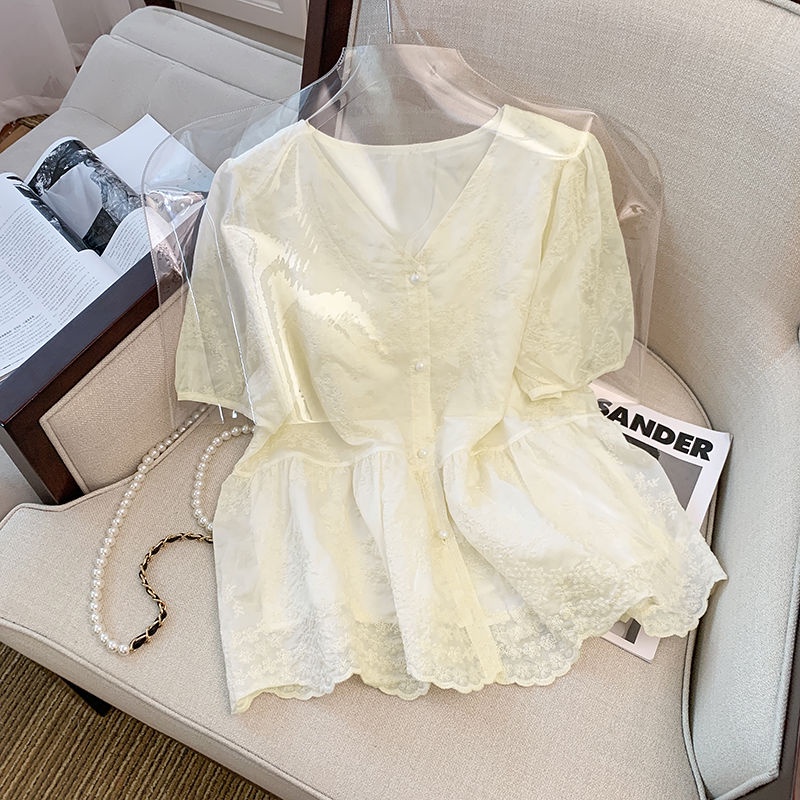 Áo Sơ Mi Cổ Chữ v Thời Trang Mùa Hè 2022 Dành Cho Nữ