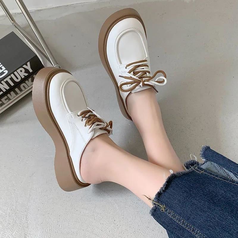 Dép Da Đế Dày Buộc Dây Thời Trang Mùa Hè Cho Nữ