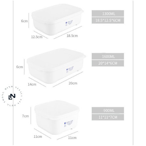 Hộp Đựng Thức Ăn, Thực Phẩm Sống/Chín Cao Cấp Nhật Bản - Hộp Nhựa Đựng Đồ Tủ Lạnh Bảo Quản Kín Hình Chữ Nhật, Hình Vuông