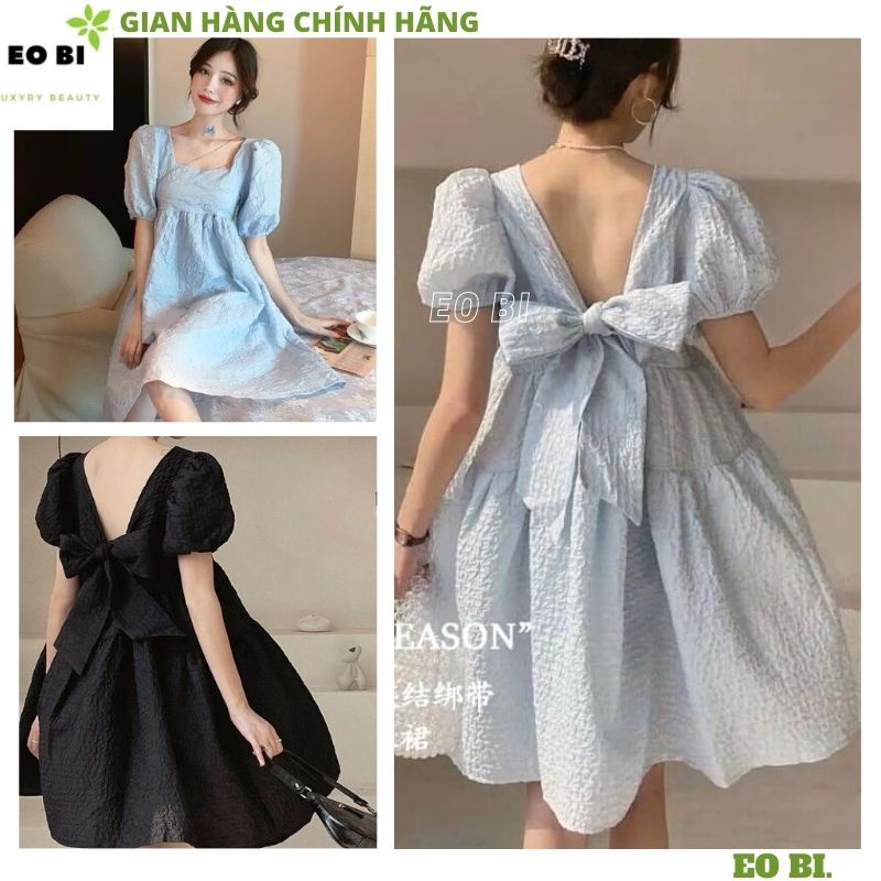 Đần babydoll công chúa nơ sau -kiểu dáng hàn quốc cực xinh DỰ TIỆC vintage ulzzang -EOBI