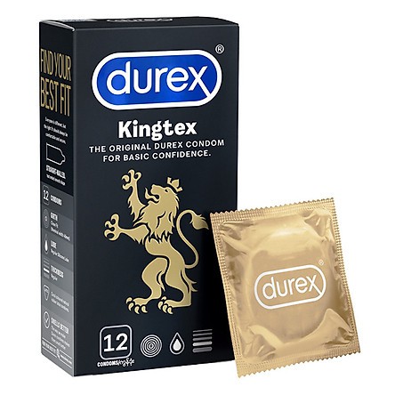 Bao cao su Durex KINGTEX SIÊU ÔM SÁT - PHIÊN BẢN MỚI - HỘP 12 CÁI