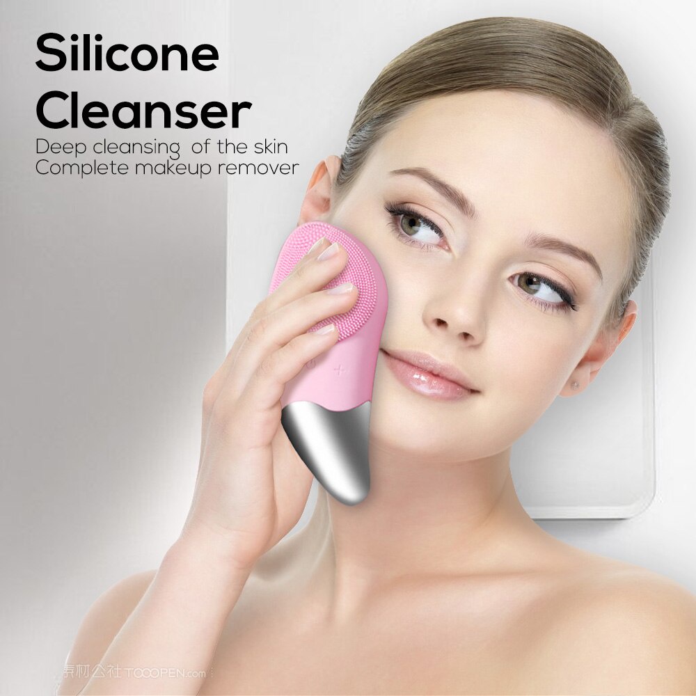 Bàn chải silicone chạy điện Suolaer mini massage rửa mặt làm sạch sâu lỗ chân lông chăm sóc da