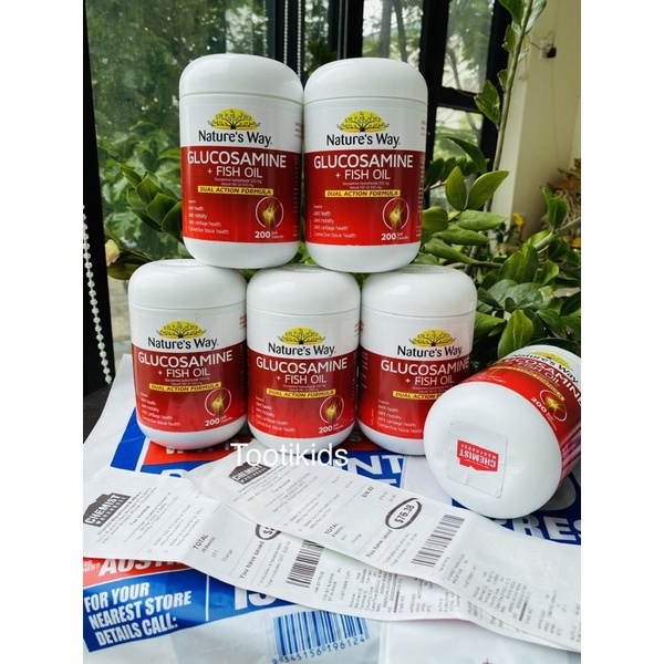 Viên uống bổ khớp Nature's Way Glucosamine + Fish Oil 200v - hàng Úc đủ BILL đi air