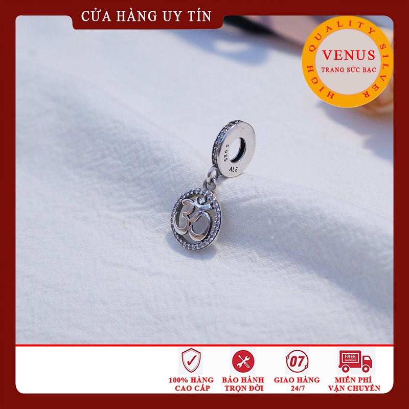 [Hàng Cao Cấp] Charm bạc 925- Treo chữ Phạn Ohm- Mã sản phẩm VENUS03