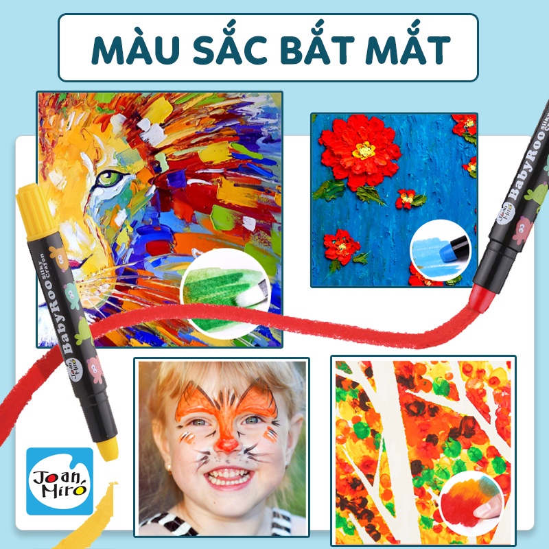 [DỄ RỬA] Sáp Lụa Silky Crayon - CHÍNH HÃNG Joan Miro dễ dàng tẩy xóa tiêu chuẩn Châu Âu Cho Bé 3+