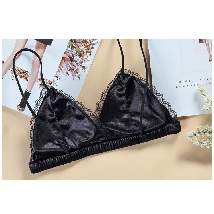 Áo Bra Satin viền phối ren đẹm mút mỏng sexy ❤️ FREESHIP ❤️ Áo chip satin bóng hai dây phối ren - Lolie House | BigBuy360 - bigbuy360.vn