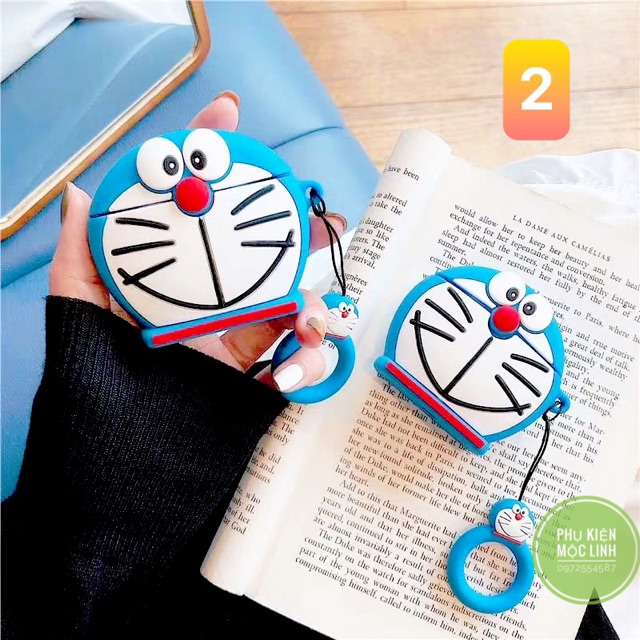 ☘️Tặng kèm móc treo☘️ Case bao Airpods 1 2 3 Pro Doraemon đựng tai nghe không dây Airpod