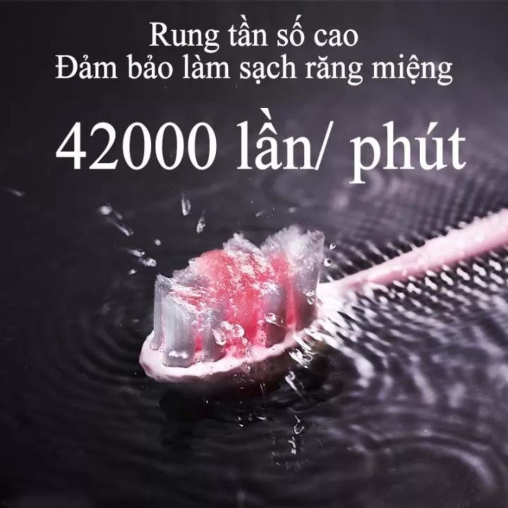 Bàn Chải Điện Tự Động 5 in 1 Cao Cấp JIALAIYA X100 Tẩy Trắng Răng Máy Đánh Răng Lông Mềm Cho Bé Tặng 5 Đầu Bàn Chải Điện