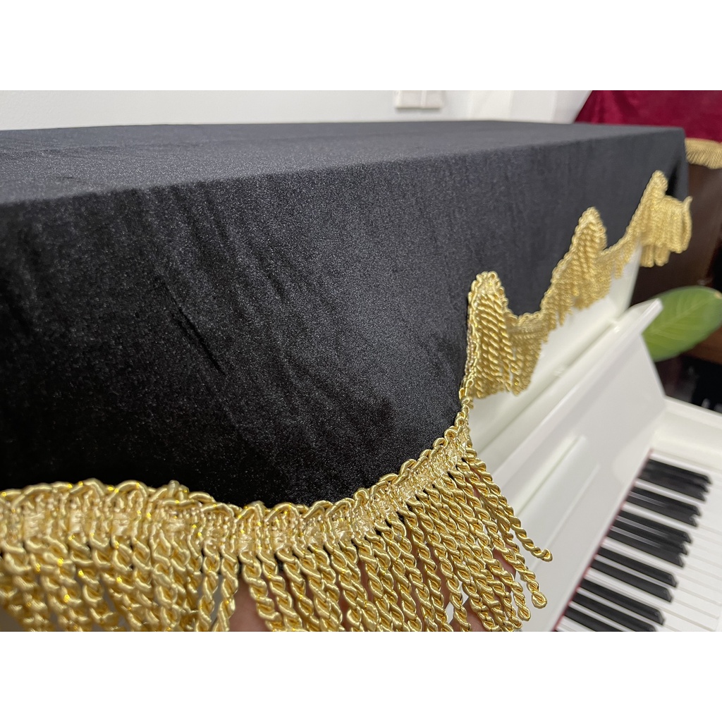 Khăn Phủ Đàn Piano Nhung Đen
