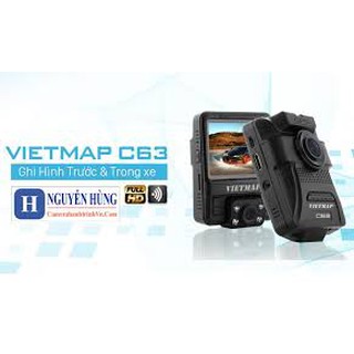 Camera Hành Trình Trước & Trong Xe Có cảnh báo GT VietMap C63,tặng thẻ 16gb