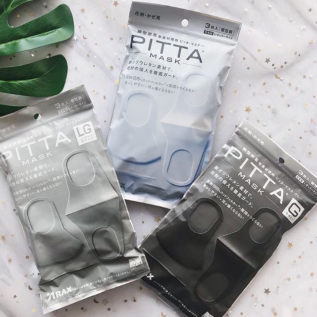 Khẩu trang Pitta Mask Đen/Trắng/Xám