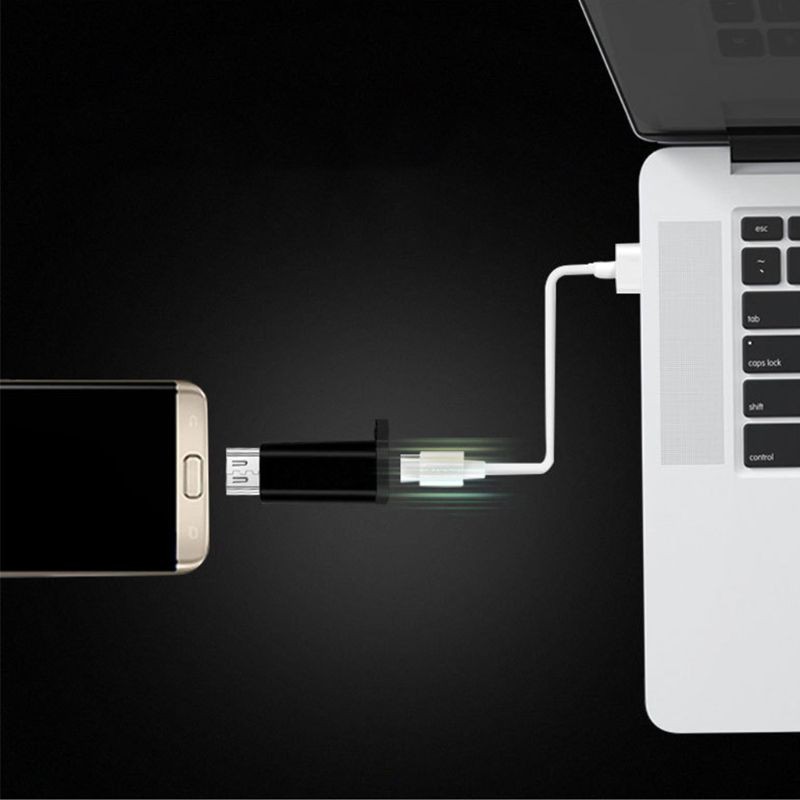 Đầu chuyển đổi USB type C sang Micro USB có dây xích cho điện thoại Samsung Xiaomi Android