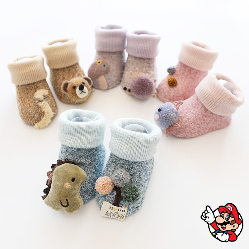 Giày tất cho bé Mario Store giày bún tập đi cho bé hình thú đáng yêu chống trơn trượt