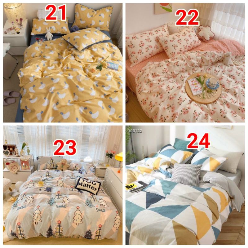 Bộ chăn ga gối phong cách Hàn quốc Cotton Living (100% cotton). Chọn mẫu