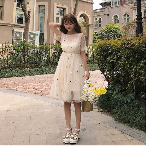 Đầm công chúa bông hoa nhỏ ulzzang