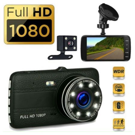 Camera hành trình ô tô 8 LED trước sau Full HD 1080P mẫu mới, ống kính kép siêu bền