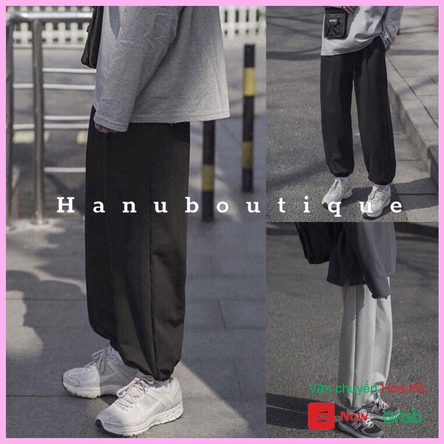 Quần jogger trơn bó ống chun dáng rộng ulzzang | BigBuy360 - bigbuy360.vn