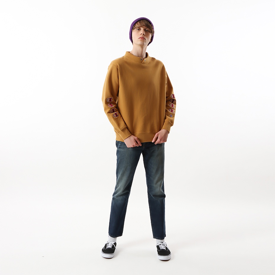 Áo Sweater Nam Champion JP MOCKNECK SWEATSHIRT Màu Vàng CMPC3U006CAM