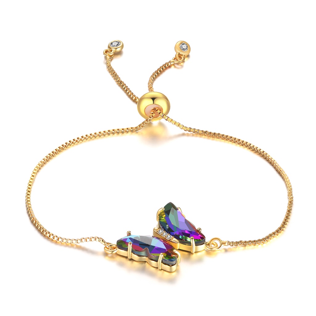 Bộ Trang Sức 4 Món Mạ Vàng Hình Bướm Sang Trọng Thời Trang Cho Nữ