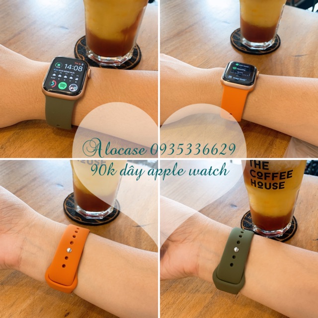 Dây đồng hồ iwatch 1/2/3/4/5 màu olive và dark organge